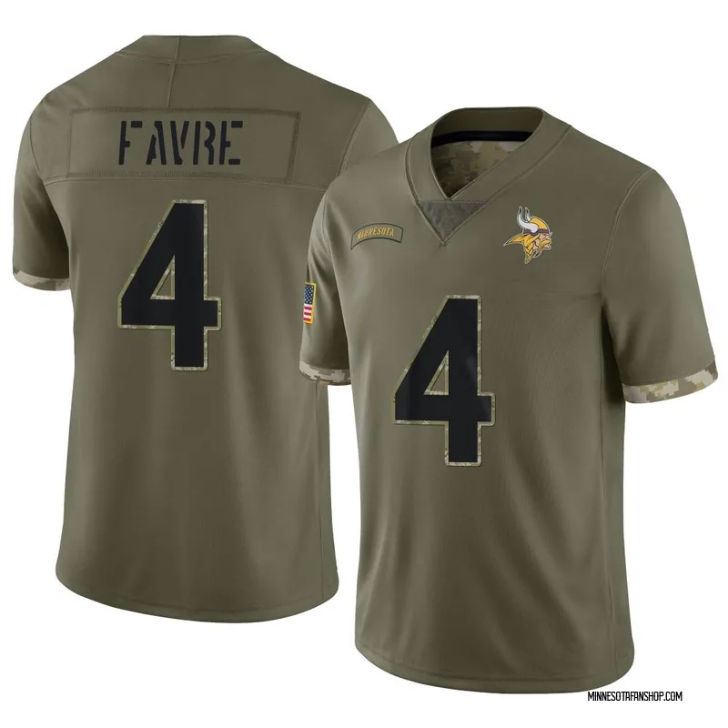 Brett Favre Minnesota Vikings Men's Legend Olive Salute to Service