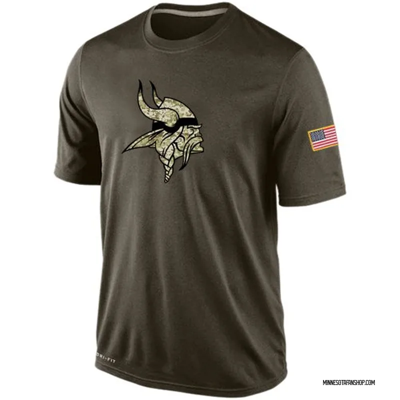 Olive Men's Minnesota Vikings Salute To Service KO Performance DriFIT