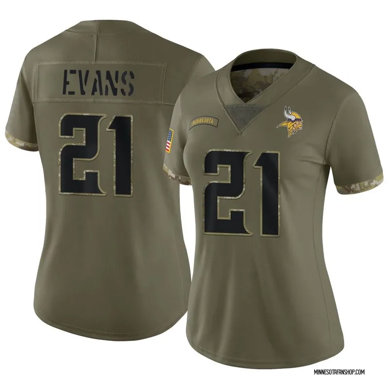 Olive Women's Akayleb Evans Minnesota Vikings Limited 2022 Salute To  Service Jersey