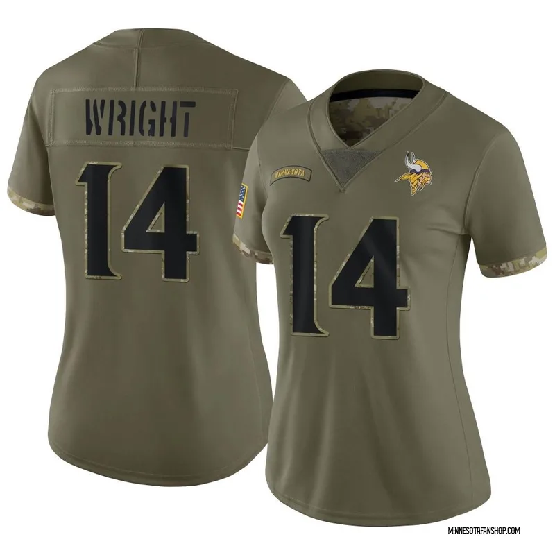 Ryan Wright Minnesota Vikings Women's Legend Olive Salute to Service Scoop  Neck T-Shirt